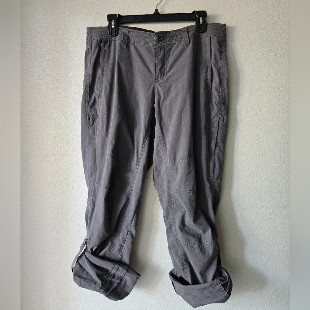 Women's Kuhl Spire Gray Casual Roll-Up Hiking Pants, Size 12 Short, 30.5" Inseam